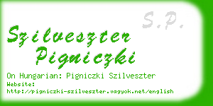 szilveszter pigniczki business card